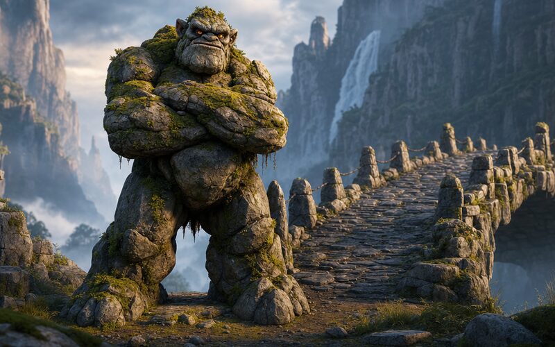 Skalní troll — 3D animák ilustrace