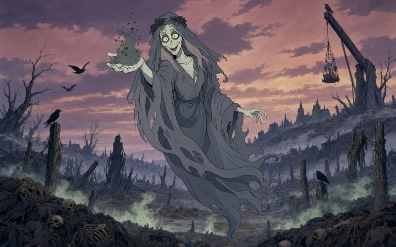 Morová panna — 2D animák ilustrace