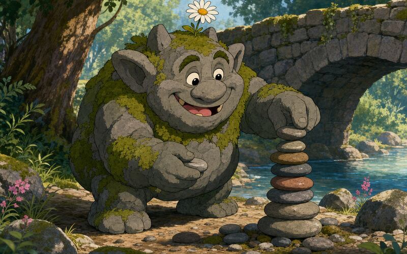 Skalní troll — 2D animák ilustrace