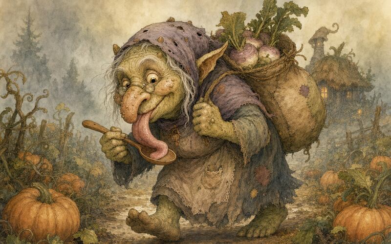 Hřbitovní babizna — Pohádková ilustrace