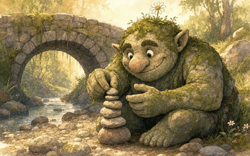 Skalní troll — Pohádková ilustrace