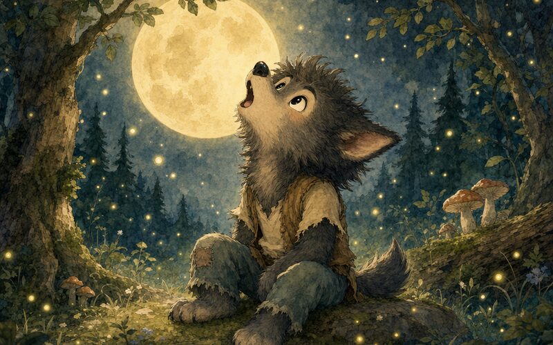Vlkodlak — Pohádková ilustrace