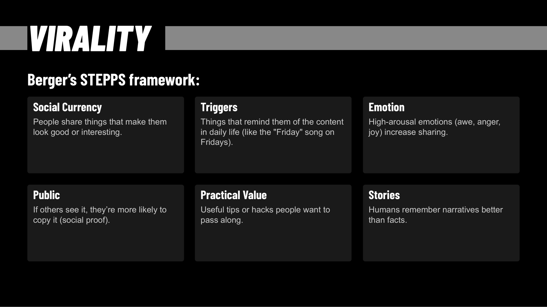 Bergerův STEPPS framework pro viralitu